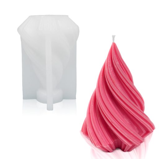 Csavart kúp - gyertyaöntő szilikon forma