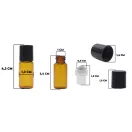 Mini golyós üveg 3 ml fekete kupakkal