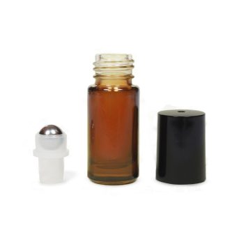 Mini golyós üveg fekete kupakkal - 5 ml