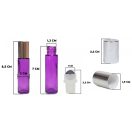 Mini golyós üveg lila 10 ml ezüst kupakkal