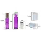 Mini golyós üveg lila 10 ml ezüst (csíkos) kupakkal