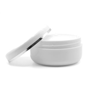 Tégely 100 ml-es (fehér) + ezüst csíkos tető