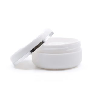 Tégely 15 ml (fehér + ezüst csíkos tető)