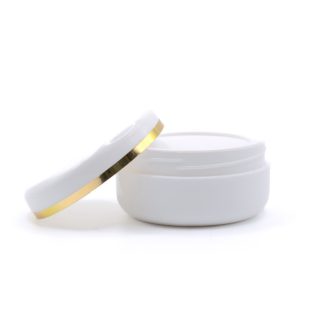 Tégely 30 ml-es (fehér) + arany csíkos tető