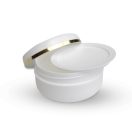 Tégely 30 ml-es (fehér) + arany csíkos tető