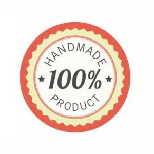 Körcímke - 100% handmade product piros széllel - 20 db/cs