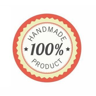 Körcímke - 100% handmade product piros széllel - 20 db/cs