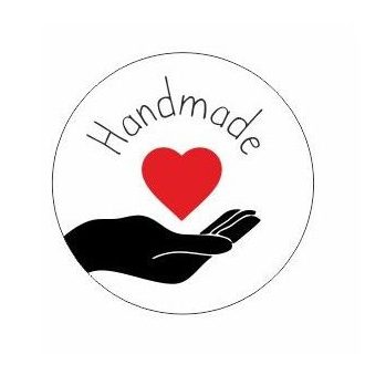 Körcímke - Handmade szívvel - 20 db/cs