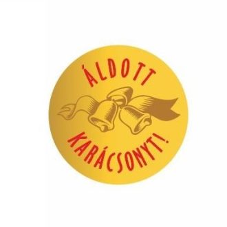 Karácsonyi körcímke - Áldott karácsonyt - 20 db/cs