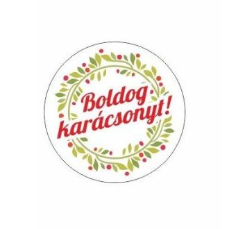 Karácsonyi körcímke - Boldog Karácsonyt - 20 db/cs