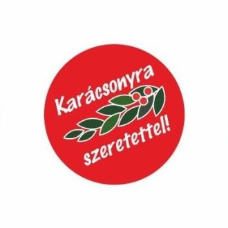 Karácsonyi körcímke - Karácsonyra szeretettel - 20 db/cs
