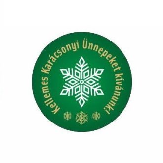   Karácsonyi körcímke - Kellemes karácsonyi ünnepeket kívánunk - 20 db/cs