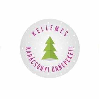 Karácsonyi körcímke - Kellemes ünnepeket - 20 db/cs