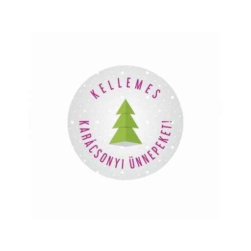 Karácsonyi körcímke - Kellemes ünnepeket - 20 db/cs