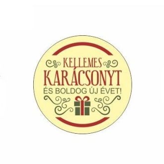   Karácsonyi körcímke - Kellemes karácsonyt és boldog új évet - 20 db/cs