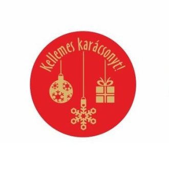 Karácsonyi körcímke - Kellemes karácsonyt - 20 db/cs
