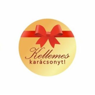 Karácsonyi körcímke - Kellemes karácsonyt - 20 db/cs