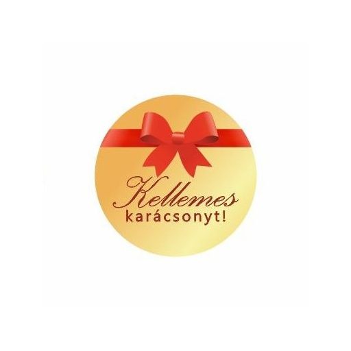 Karácsonyi körcímke - Kellemes karácsonyt - 20 db/cs