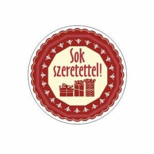 Karácsonyi körcímke - Sok szeretettel - 20 db/cs Karácsonyi körcímke - Sok szeretettel - 20 db/cs