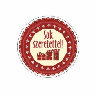 Karácsonyi körcímke - Sok szeretettel - 20 db/cs