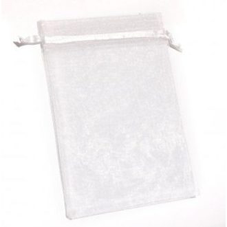 Organza tasak 10x15 cm - gyémánt fehér - 10 db/cs