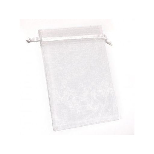 Organza tasak 10x15 cm - gyémánt fehér - 10 db/cs
