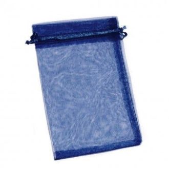 Organza tasak 9x12 cm - mélykék - 10 db/cs