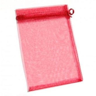 Organza tasak 10x15 cm - rubinpiros - 10 db/cs