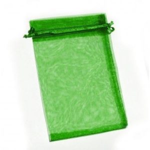 Organza tasak 10x15 cm - smaragzöld - 10 db/cs