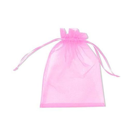 Organza tasak 9x12 - flamingó rózsaszín - 10 db/cs