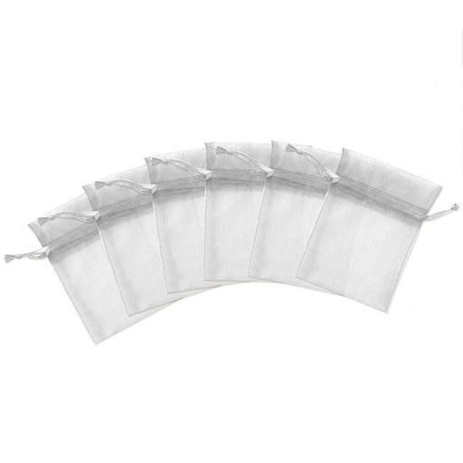 Organza tasak 10x15 cm - ezüst - 10 db/cs