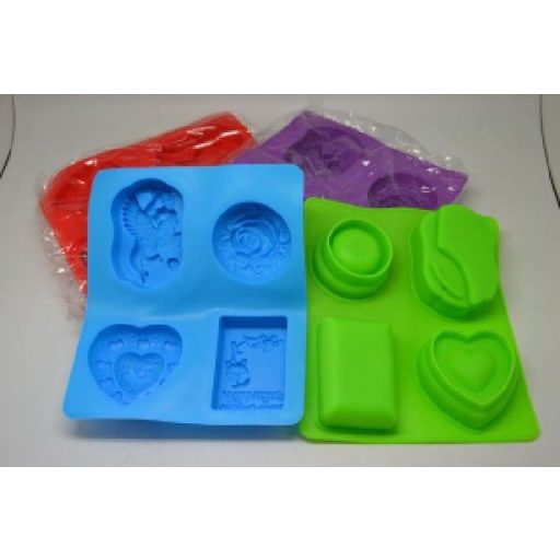 Rózsa, szív, angyalkás szilikon forma 4 részes