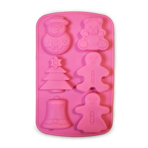 Karácsonyos szilikon forma - mézis - 6 részes