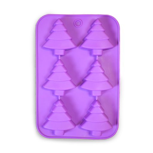 Fenyőfa szilikon forma - 6 részes