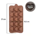 15 pufi szív - Szilikon forma