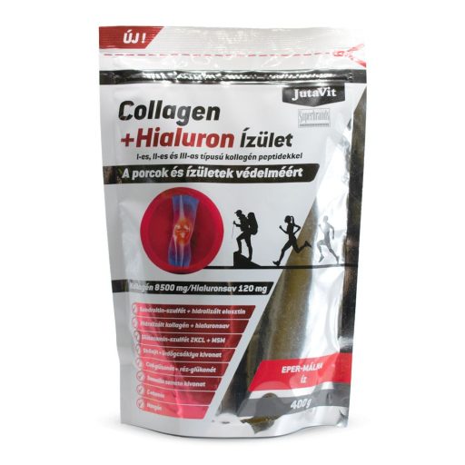 JutaVit Collagen+Hialuron Ízület 400g italpor-Eper-Málna ízben